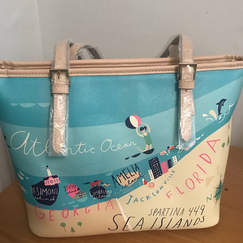 Spartina 449 Sea Islands Purse, new with tags, coastline scenery